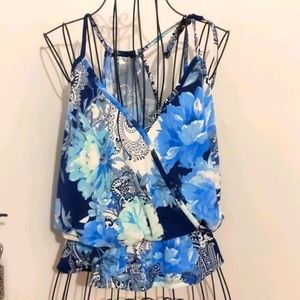 Venus Surplice Paisley Floral Top New